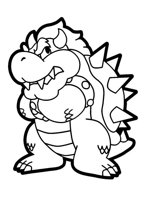 Bowser from Super Mario Coloring Page - Free Printable Coloring Pages