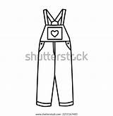 Drawing Denim Overall Coloring Page Stock Illustration  sketch template