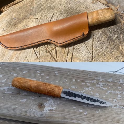 I made a sheath For my Siberian Yakut knife I forged a while back. First time leatherworking so ...