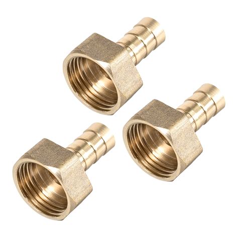 Brass Barb Hose Fitting Connector Adapter 10mm Barbed x G1/2 Female Pipe 3 pcs - Walmart.com ...