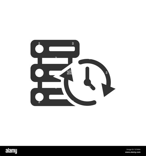 Data center icon in flat style. Clock vector illustration on white isolated background. Watch ...