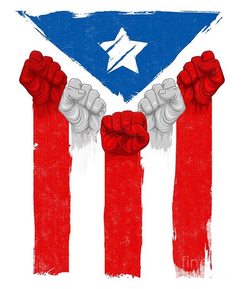 Raised Fists For Puerto Rico Boricua Flag Digital Art by Mister Tee - Pixels