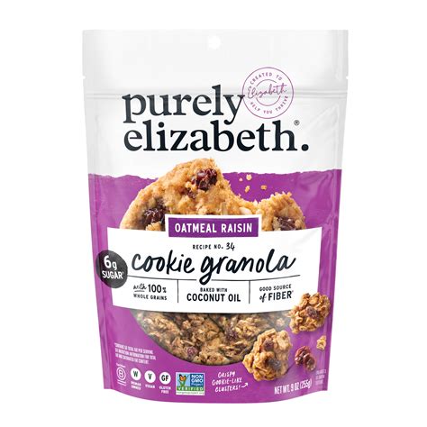 Purely Elizabeth Oatmeal Raisin Cookie Granola, 9 oz Bag - Walmart.com