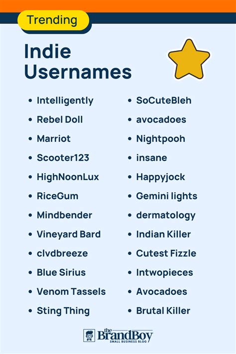 600+ Cool Indie Usernames Ideas With Generator - BrandBoy