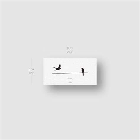 Minimalist Birds On A Wire Temporary Tattoo - Set of 3 – Tatteco