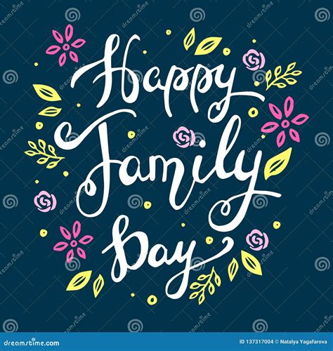 Happy Family Day Lettering stock illustration. Illustration of humanity - 137317004