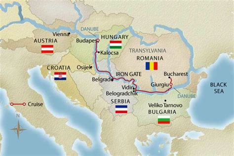 Europe River Cruise - Passage to Eastern Europe map Bucharest to ...