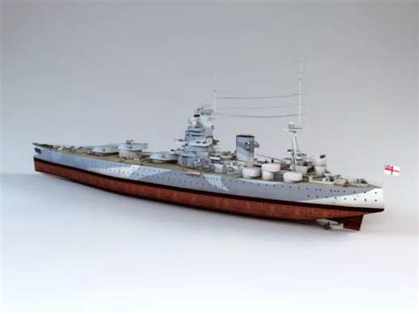 Nelson-class Battleship Free 3d Model - .3ds, .Max, .Obj, .Vray - Open3dModel