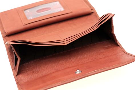 Womens Genuine Leather Clutch Wallet Removable Checkbook Cover Button ...