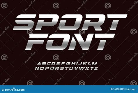 Sport Font with Chrome Texture. Trendy Letters Design for Sport, Automotive, Car Moto Speed Race ...