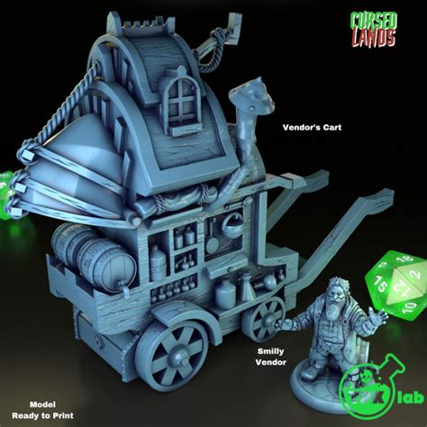 Merchant Dwarf and Cart Miniature Fantasy Tabletop RPG Dnd 5e - Etsy