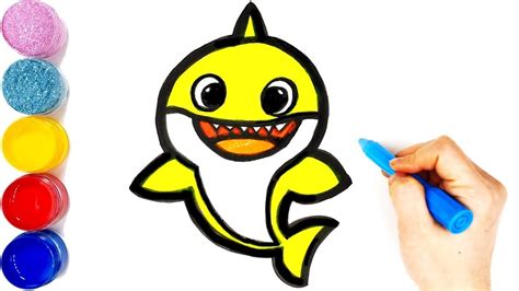 How To Draw Baby Shark Pinkfong Super Easy Art Guide For Kids | Images ...