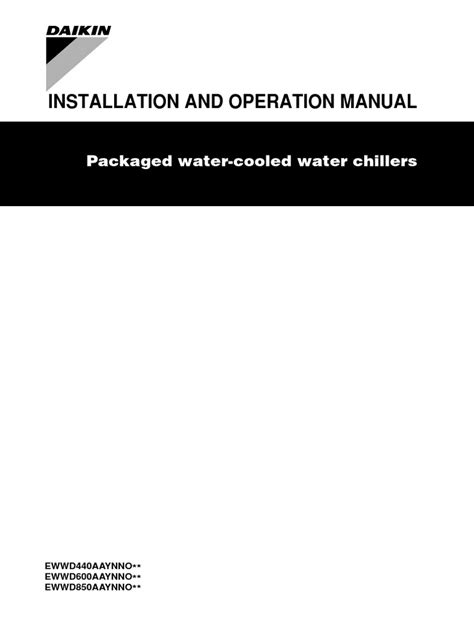 Installation Manuals - English DAIKIN WATER COOLED CHILLER | PDF