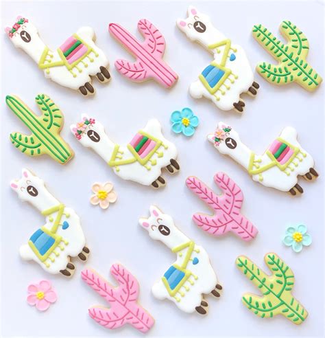 Llama cookies | Creative cookies, Iced sugar cookies, Sugar cookies decorated