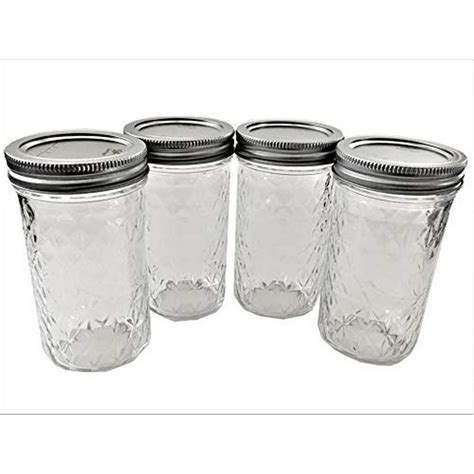 Mason Ball Jelly Jars-12 oz. Each - Quilted Crystal Style-Set of 4 ...