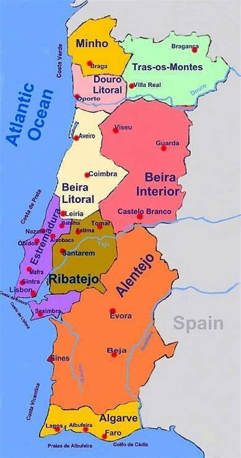 Portugal áreas mapa - Áreas de Portugal mapa (Sur de Europa - Europa)