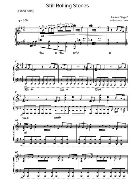 Lauren Daigle - Still Rolling Stones sheet music for piano download ...