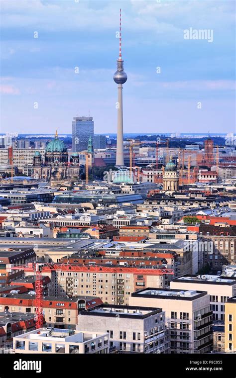 Berlin, Germany. Capital city architecture aerial view with famous TV ...