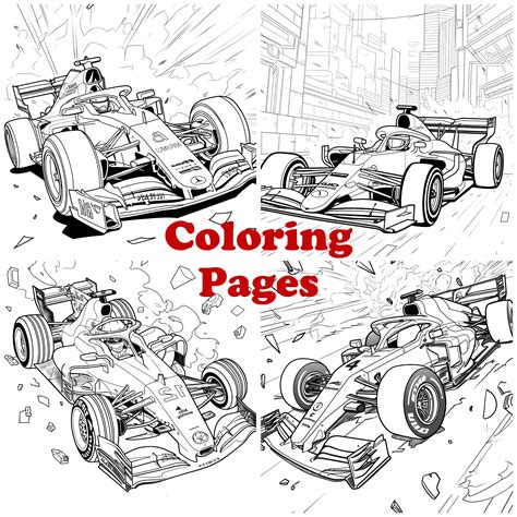 Race Car Coloring Pages, Racing Colouring Sheets, Racer Coloring Book ...