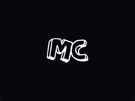 Typography Mc Logo Icon, Black White MC Color Logo Letter Vector ...