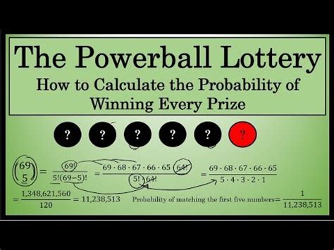 Powerball : How To Calculate the Probability of Winning Each Prize (What are your odds of ...