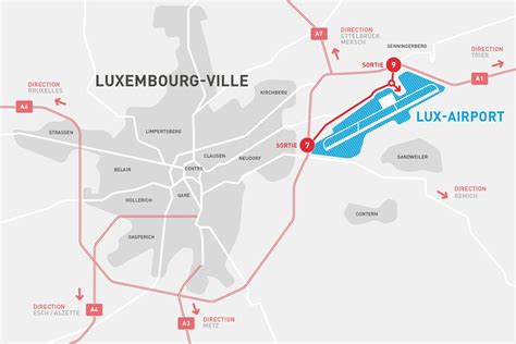 Luxembourg airport map - Map of Luxembourg airport (Western Europe - Europe)