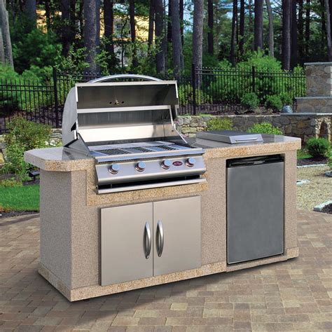 Cal Flame 7 ft. Stucco Grill Island With 4 Burner Gas Grill - Walmart.com