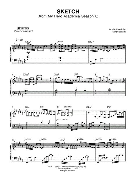 Music Lah "SKETCH" Sheet Music (Piano Solo) in G# Minor - Download ...