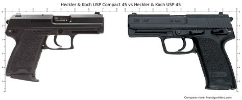 Heckler & Koch USP Compact 45 vs Heckler & Koch USP 45 size comparison ...