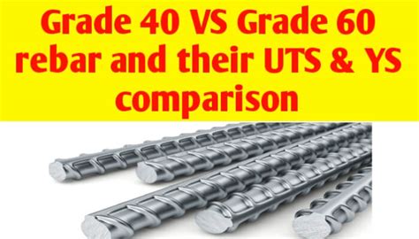 Grade 40 VS grade 60 rebar and UTS and YS comparison - Civil Sir