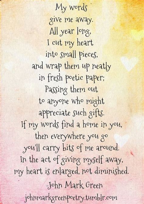 Poem Give Me Away Printable