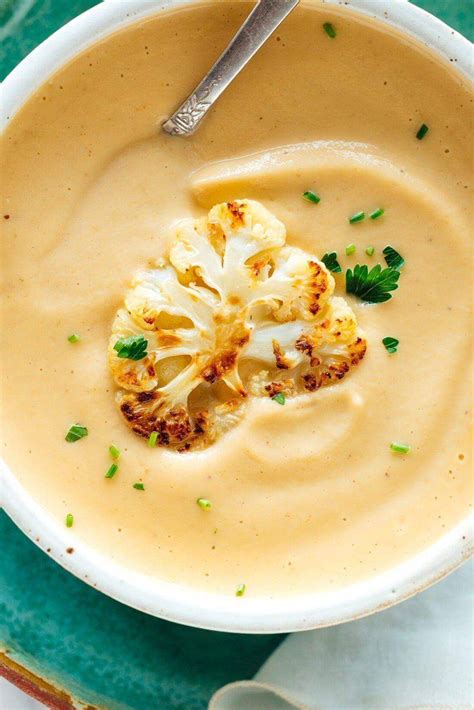 Creamy Roasted Cauliflower Soup | Recipe | Roasted cauliflower soup ...