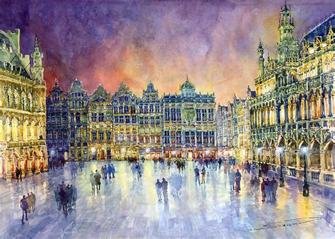 Belgium Brussel Grand Place Grote Markt Painting by Yuriy Shevchuk