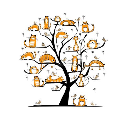 Cat Family Tree For Your Design Royalty Free Stock Photos - Image: 31862048