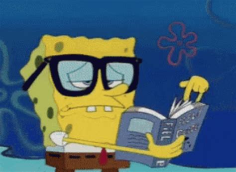 Spongebob Reading GIF - Spongebob Reading Nerdy - Discover & Share GIFs