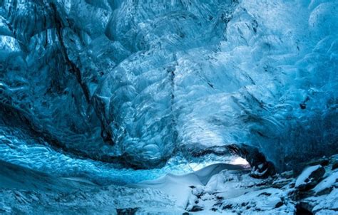 Wallpaper ice, blue, snow, cave, ice cave for mobile and desktop ...