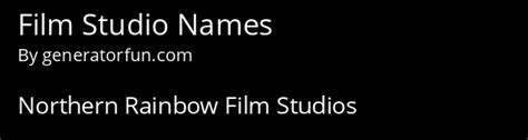 Film Studio Name Generator - Generate a Random Film Studio