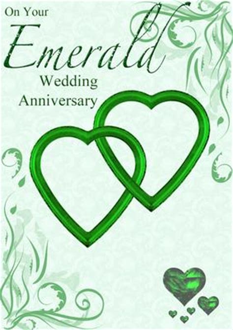 Emerald Wedding Anniversary Hearts Entwined Card