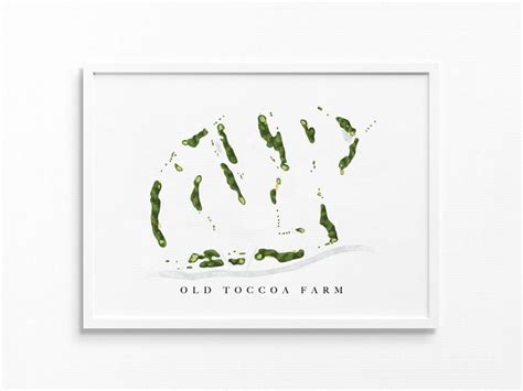 Old Toccoa Farm Mineral Bluff, GA Golf Course Map, Personalized Golf Art Gifts for Men Wall ...