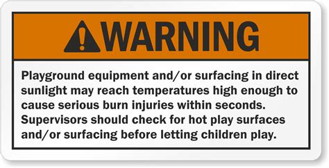 Playground Warning Signs | Playground Safety Signs