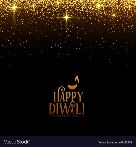 Beautiful happy diwali sparkles and golden Vector Image