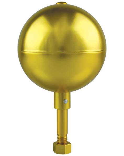 3 in. to 12 in. Gold Aluminum Flagpole Ball Ornament