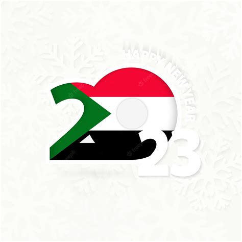 Premium Vector | New year 2023 for sudan on snowflake background