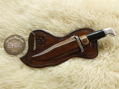 Horizontal Carry Buck Knife Sheath for 119 – Waddell Wildlife Creations ...