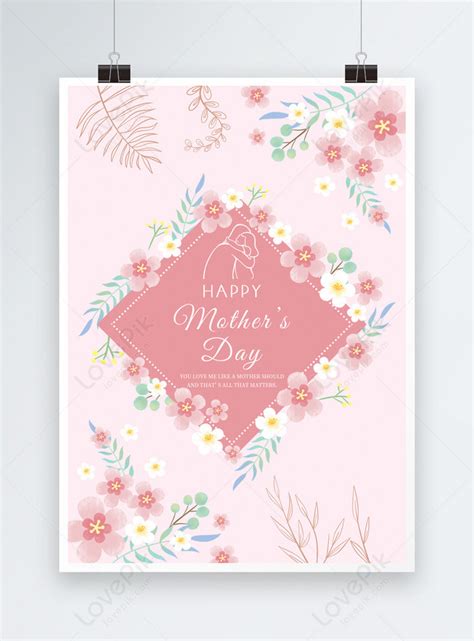 Pink warm romantic floral mothers day greeting card template image_picture free download ...