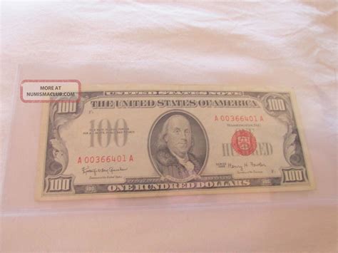 1966 Red Seal $100 Hundred Dollar Bill