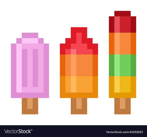 Pixel popsicle pack - isolated 8 bit Royalty Free Vector