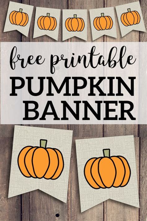 the free printable pumpkin banner is perfect for fall