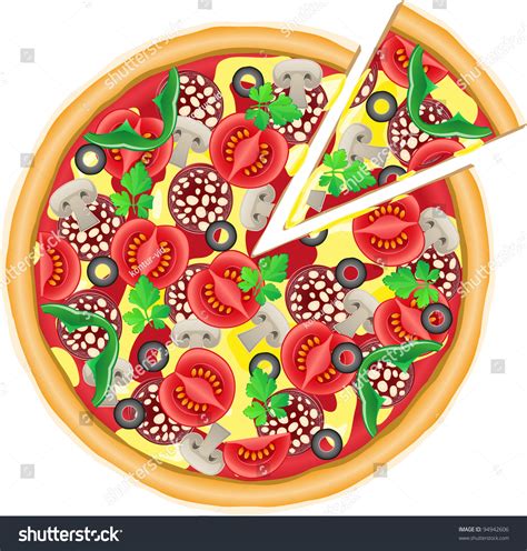 Pizza Cut Piece Vector Illustration Isolated Stock Vector (Royalty Free ...