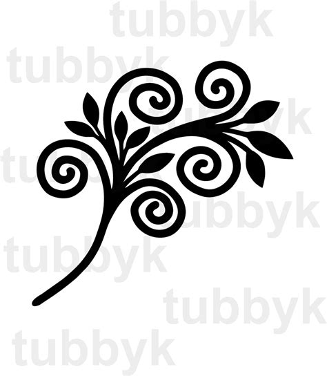 SVG, Swirl SVG, Branch SVG, Leaves Svg, Silhouette, Cricut, Cut File ...